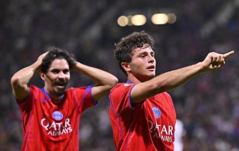 法甲：巴黎圣日耳曼客场6-3大胜图卢兹，内维斯帽子戏法闪耀