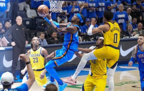 SGA轰34+8哈利伯顿17分 雷霆轻取步行者总分1-1